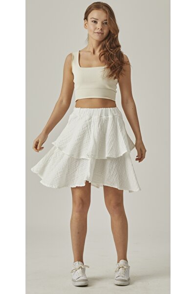 MUTİR МУСЛІНОВА СПІДНИЦЯ З ВОЛАНАМИ ТА ГУМОВИМИ РЕБРАМИ