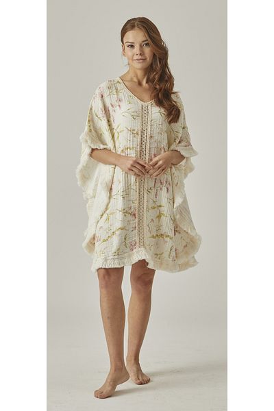 MUTİR Muslin 100% Cotton Patterned Pareo Dress
