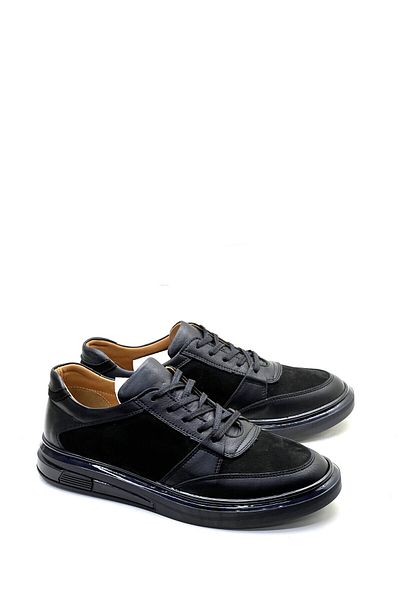 grado Men's Casual Genuine Leather Sneakers - Black 6001