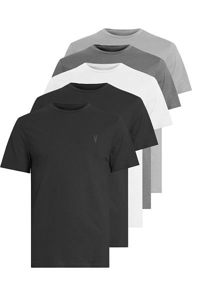 Kozik Men's Basic Standard Cut 5 Pack Crew Neck Short Sleeve Men's T-Shirt