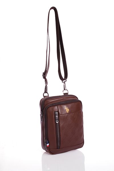 U.S. Polo Assn. BASE. POLO ASSN. 23644 SHOULDER BAG WITH STRAP MAILMAN BAG BROWN