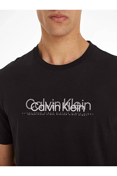 Calvin Klein Bisiklet Yaka Siyah Erkek T-Shirt K10K111838BEH