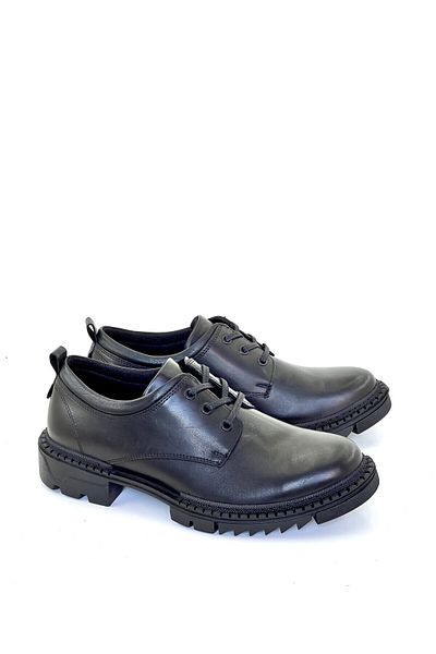grado Men's Black Genuine Leather Shoes - 4818