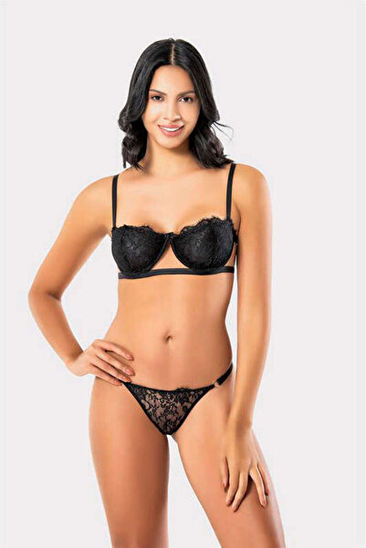 Weweus Erdem Weweus Black Lace Bra Thong Set 2315 Color Black Size 90 325107
