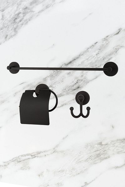 UG Home Μαύρη μακριά κρεμάστρα για πετσέτες με φαρδύ κάλυμμα Θήκη για χαρτί υγείας Μαύρη κρεμάστρα για πιρούνια Οργανωτής μπάνιου