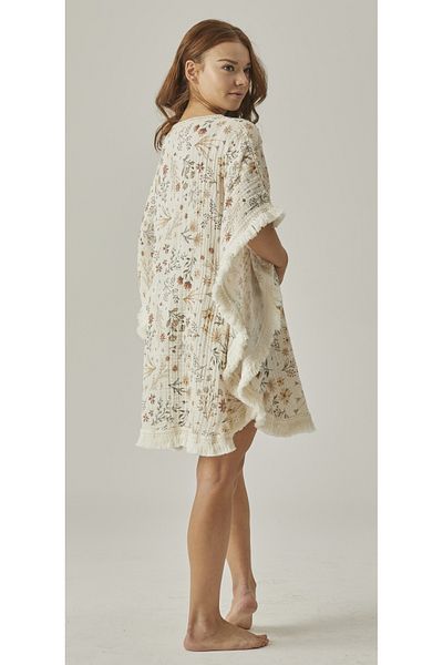 MUTİR Muslin 100% Cotton Patterned Pareo Dress