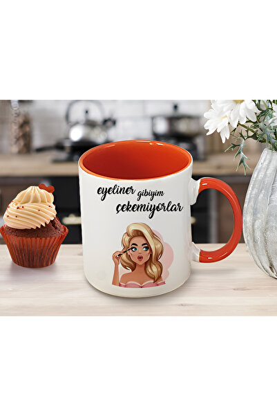 GünayStore كأس نسائي مطبوع عليه عبارة "لا أستطيع سحب" من EYELINER من الداخل و...