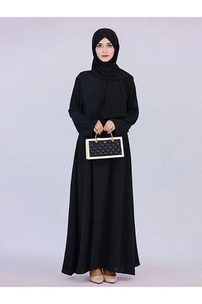 LOUİSA One-Piece Black Prayer Dress with Neck