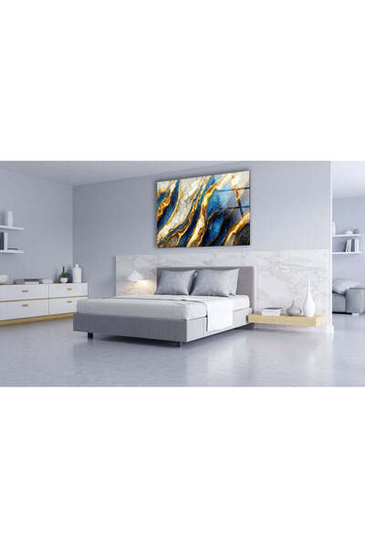 myphotostation Pictură de perete din sticlă temperată abstractă albastră