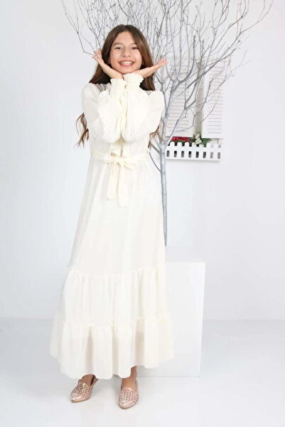 Wild Flower Fete Copii Țesătură șifon Culoare uni Lungime întreagă Rochie con...