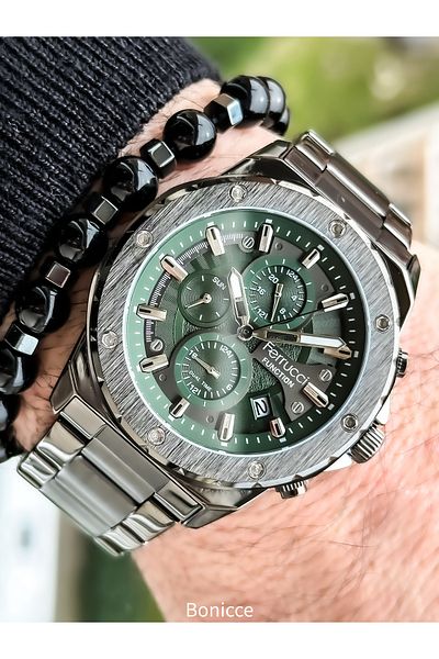Ferrucci Function Specially Designed Men's Wristwatch with Functional Calendar and Bracelet as a Gift