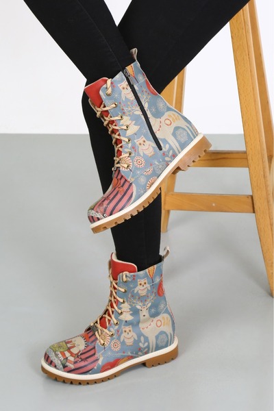 Goby Yılbaşı Temalı Çok Renkli Mavi Kırmızı Postal Bot