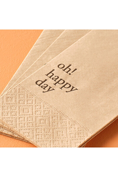 Bella Maison Oh Happy Day 100'lü Kağıt Peçete Kahverengi (33x33 cm)