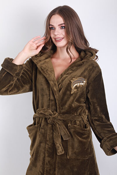 Wild Love Rochie scurtă de damă, cu glugă, brodata 100% bambus