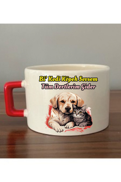 lili hediyelik إذا كنت أحب القطط والكلاب، ستزول جميع همومي - فنجان هدية مخصص ...