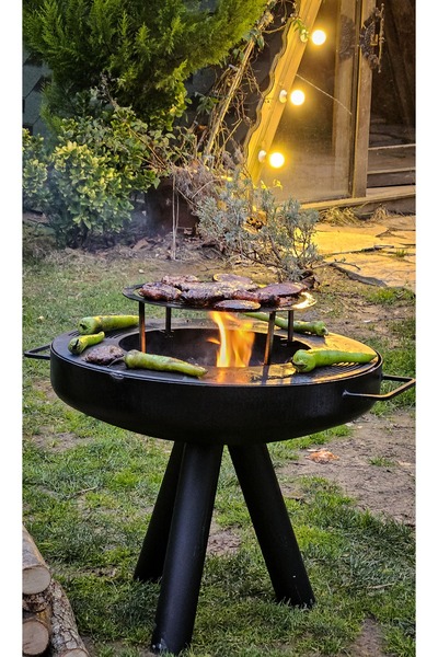 Uyumsal Döküm Vesta Izgaralı Ateş Çukuru - Ateş Çukuru - Bahçe Şöminesi - Man...