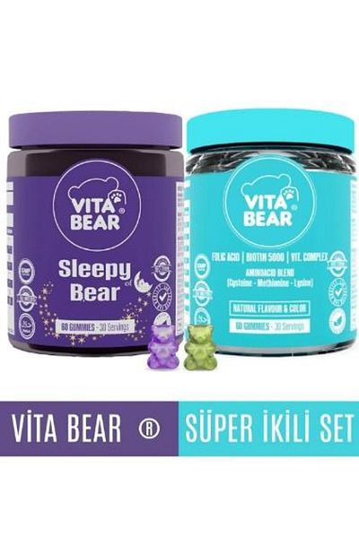 Vita Bear Vitabear Sleepy Bear 60 Pieces + Strong Hair 60 Pieces