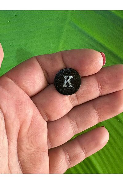 Gönülden Tasarım 1.50 CM STEEL LETTER K BUTTON