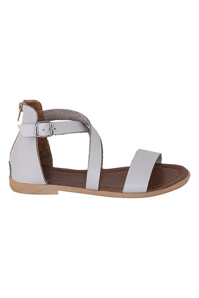 Moosefield Genuine Leather Gray Women's Sandals