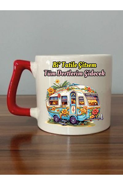 lili hediyelik Bi' Holiday Gitsem All I'm Worries Gonna Go Red Handle Mug Cup