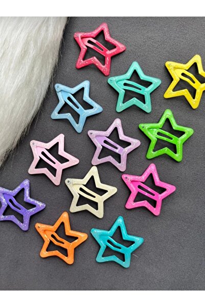 Rainbowaccessory Σετ με 6 ασημένιες αγκράφες με αστέρια