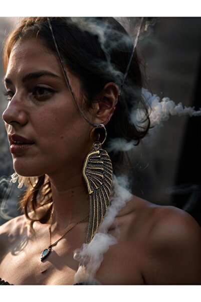 whocares Unisex Kolye Antik Renk Melek Kanadı Sembollü Zarif ve Şık Kaliteli