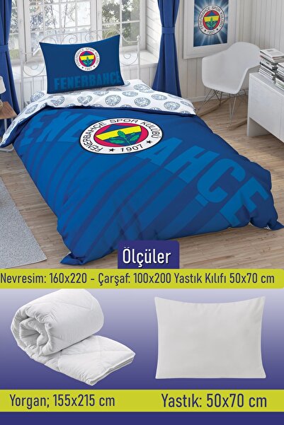 Taç Fenerbahçe Lisanlı 5 Parça Tek Kişilik Uyku Seti Kupa Bardak