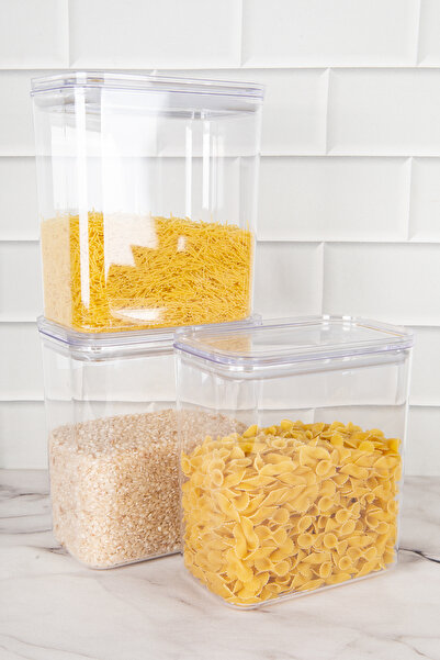 DNS HOME 3 Pieces Vacuum Lid Storage Container Food Set Pulses Set Storage Box Organizer 2200 ml