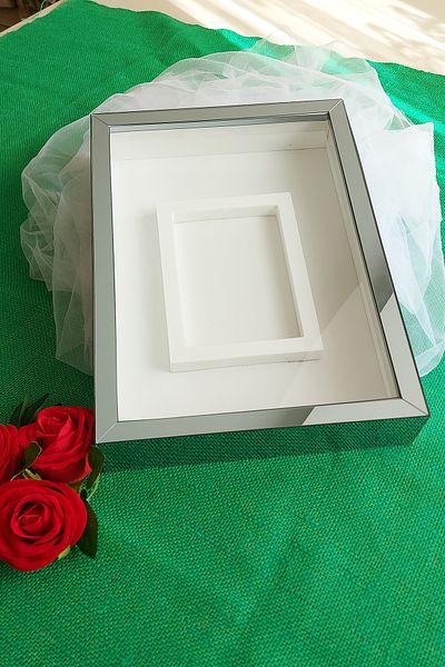 hobicehayaller 25x35 Cm Memory Frame with Photo Section!New Fashion Rose Boxes!Promise Engagement Flower Design!