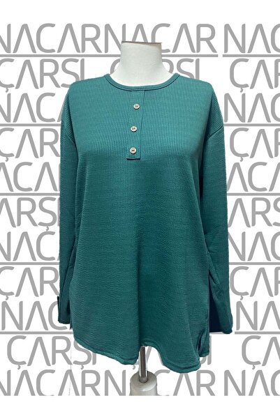 FATELLA بلوزة نسائية من القطن الممشط ذات قصة مريحة وفضفاضة وأزرار