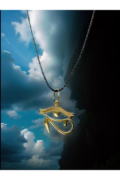 whocares Unisex Necklace Gold Color with Horse's Eye Symbol Elegant and Stylish Quality