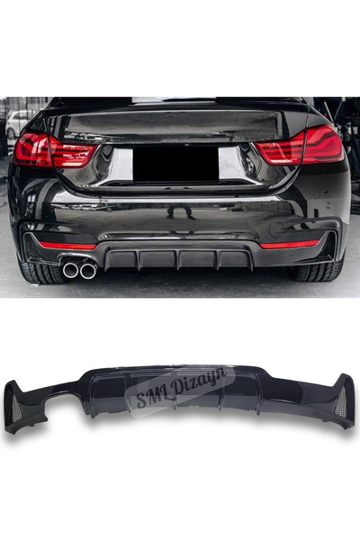 SML Dizayn BMW 4 Serisi F32-F33-F36 M Sport Difüzör Soldan Çift Çıkış PLASTİK...