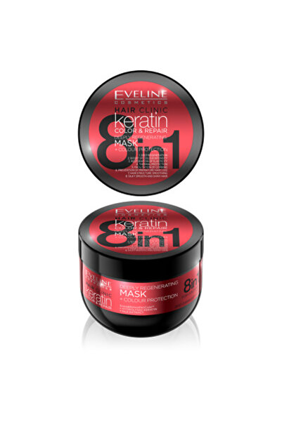 Eveline Cosmetics Eveline Κλινική Μαλλιών 8 σε 1 Μάσκα Μαλλιών Κερατίνης για ...