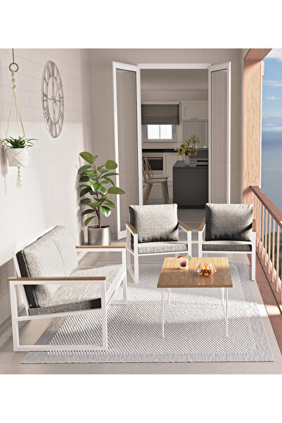 AVVİO Newyork Bahçe Mobilyası 2-1-1 Bahçe Takımı Balkon Takımı Teras Mobilyası