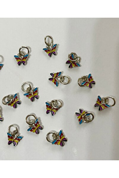 egehobby Bileklik Ve Kolye Için Renkli Kelebek Sallantılı Gümüş Kaplama Charm