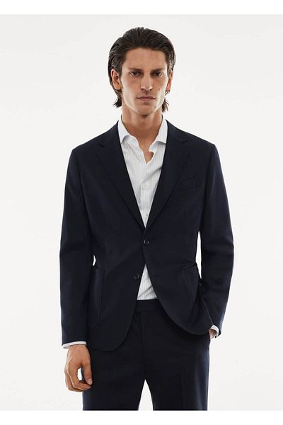 MANGO Man Blazerjacke aus reiner Stretchwolle