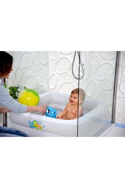 BYCEGU INFLATABLE BASE WHITE COLOR SQUARE MODEL INFLATABLE POOL BABY POOL 86X86X25 CM BW51116