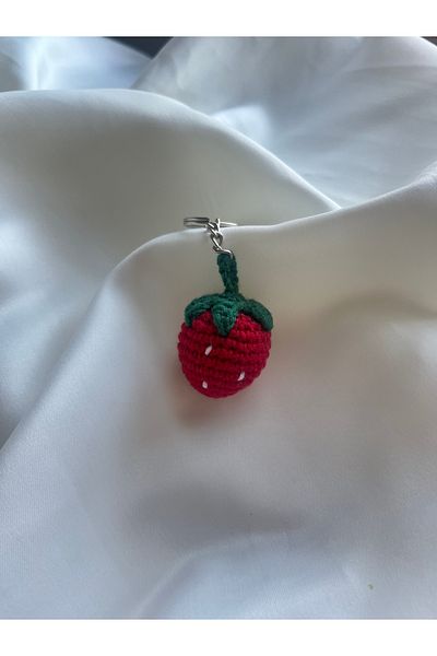 Pure Amigurumi Strawberry Keychain