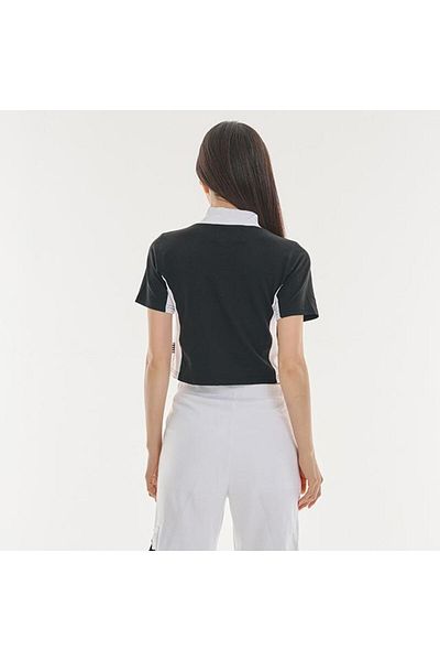 Touz Moda Muse Brand Printed Crop Top με φερμουάρ