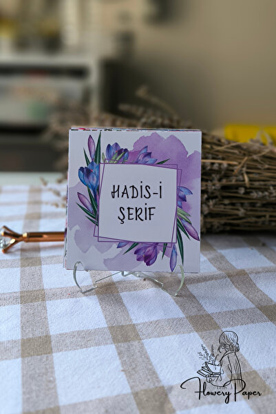 Flowery Paper Ayaklı Çiçek Temalı Hadis-i Şerif Kartları - Defter ,Ajanda , J...