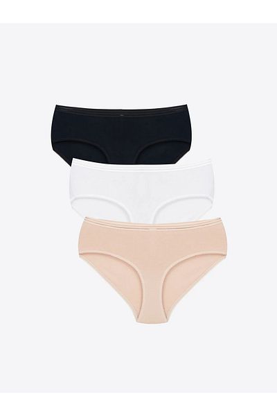 LC Waikiki LCW DREAM Chiloți hipster negri uni, pachet de 3