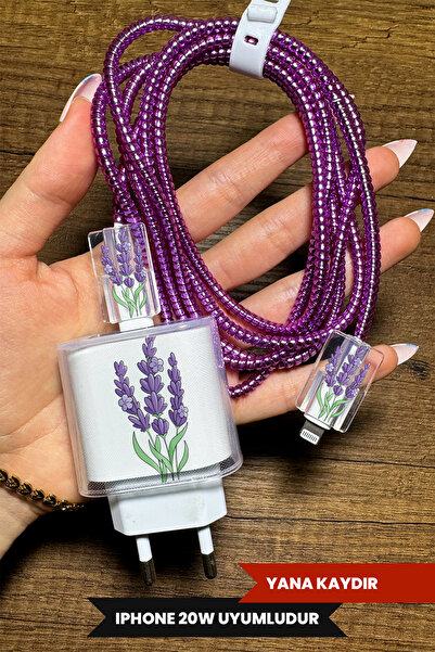 WANNA PROTECT iPhone 18W/20W Uyumlu Şeffaf Şarj Başlığı Adaptörü Koruma Kablo...