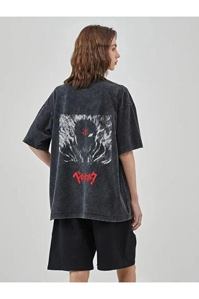 Gofeel Anime Berserk Vintage Short Sleeve Unisex Smoked Oversize T-Shirt
