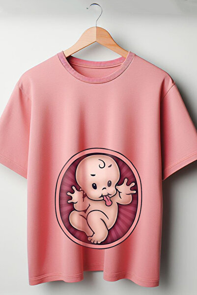 Vordevia Χαριτωμένο εμπριμέ μπλουζάκι μητρότητας Oversize