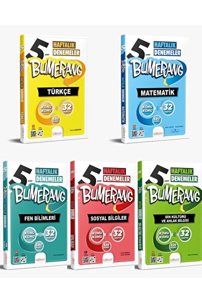 Günay Yayıncılık GÜNAY YAYINLARI 5. SINIF BUMERANG SERİSİ 32 HAFTALIK DENEME ...