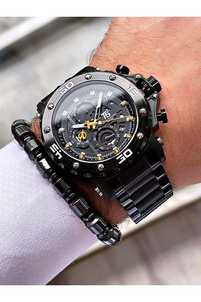 T5 Saat T5 Brand Inner Parts Active Men's Wrist Watch - With Bracelet Gift