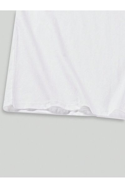 Jose Clothing Μπλουζάκι Unisex Λευκό εμπριμέ από οργανικό βαμβάκι Oversize κοντό μανίκι