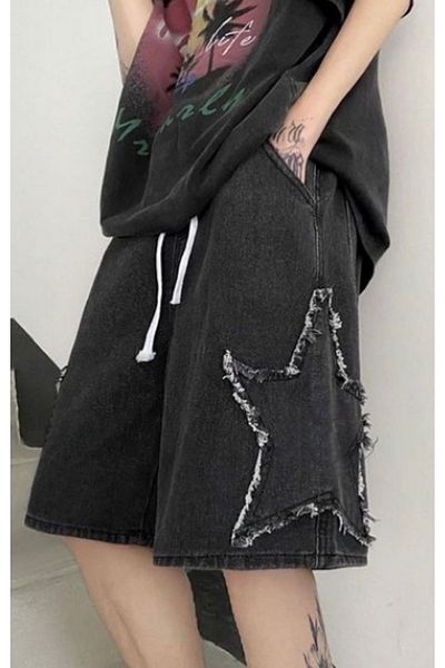 Köstebek Star Streetwear Casual Denim Jeans Shorts