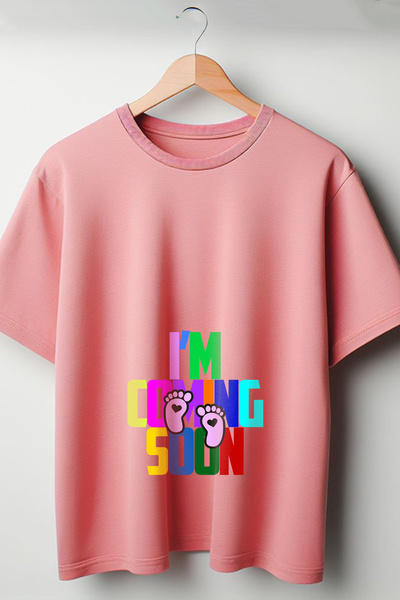 Vordevia Slatka devojčica, trudna Štampano Oversize kroj T-shirt