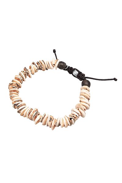 KUZZOI Armband Surfer Kauri Muscheln Glasperle Nylon 925 Silber